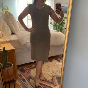 Joah Brown Sweatshirt Dress Olive Green